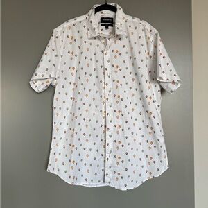 Bonobos Riviera White Button Down Shirt with Multicolor Balloon Pattern